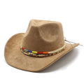 6-Color Women'S Denim Hat Men'S New Retro Jazz Classic Suede Denim Hat Wide Edge Western Wide Edge Sun Hat