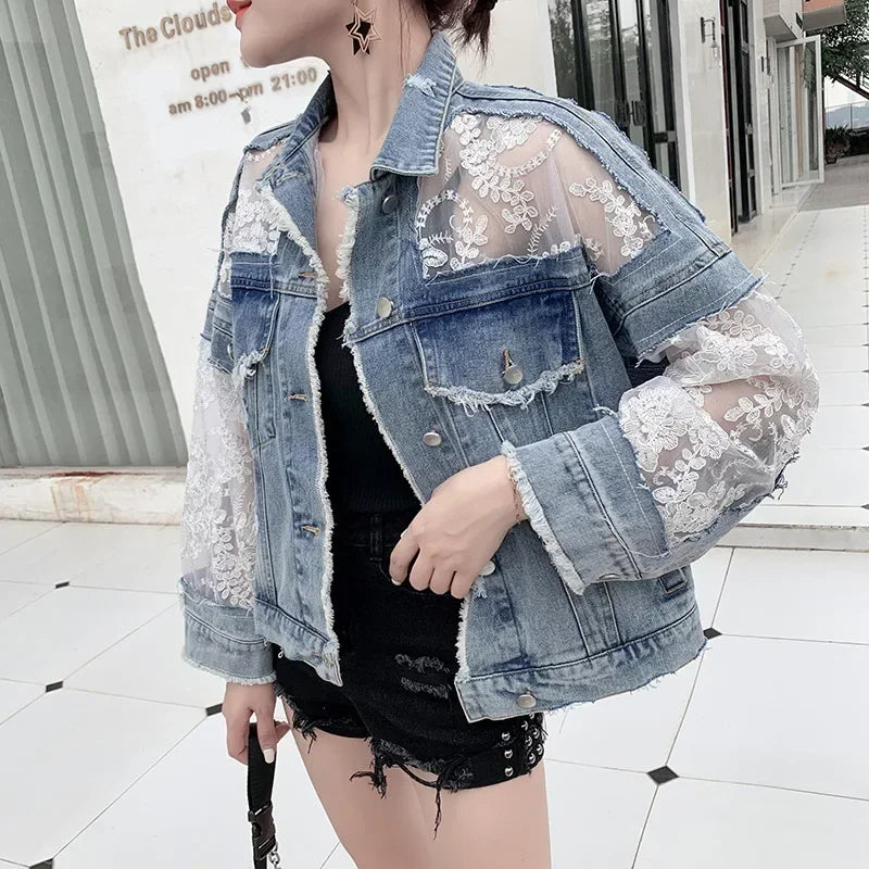 Wild west diva Denim lace jacket
