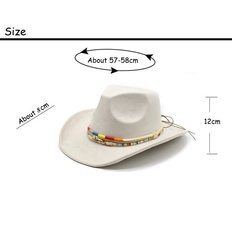 6-Color Women'S Denim Hat Men'S New Retro Jazz Classic Suede Denim Hat Wide Edge Western Wide Edge Sun Hat