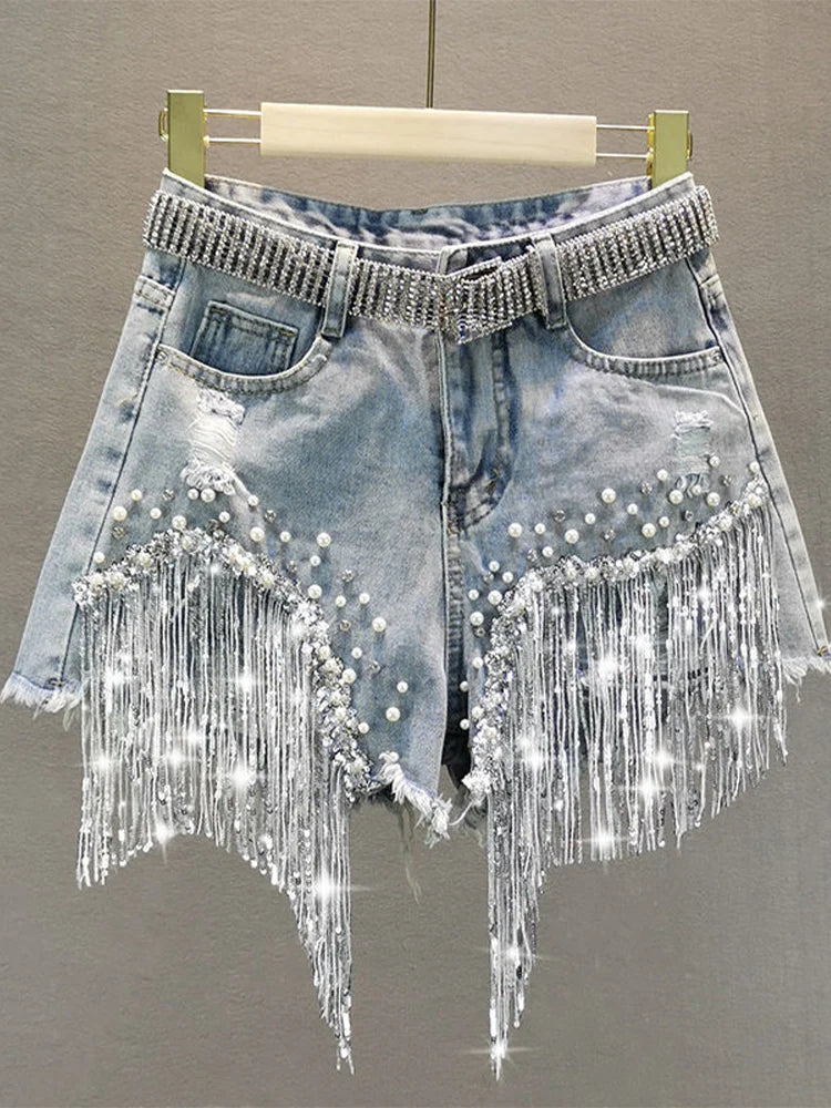 Wild West Diva Fringe Denim Shorts