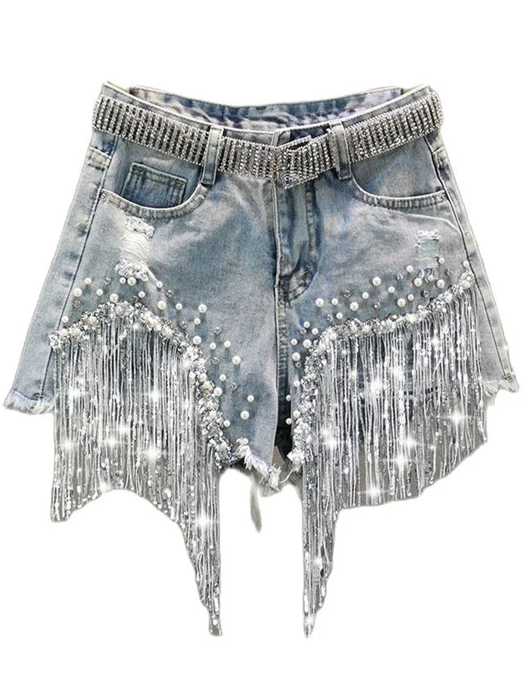 Wild West Diva Fringe Denim Shorts