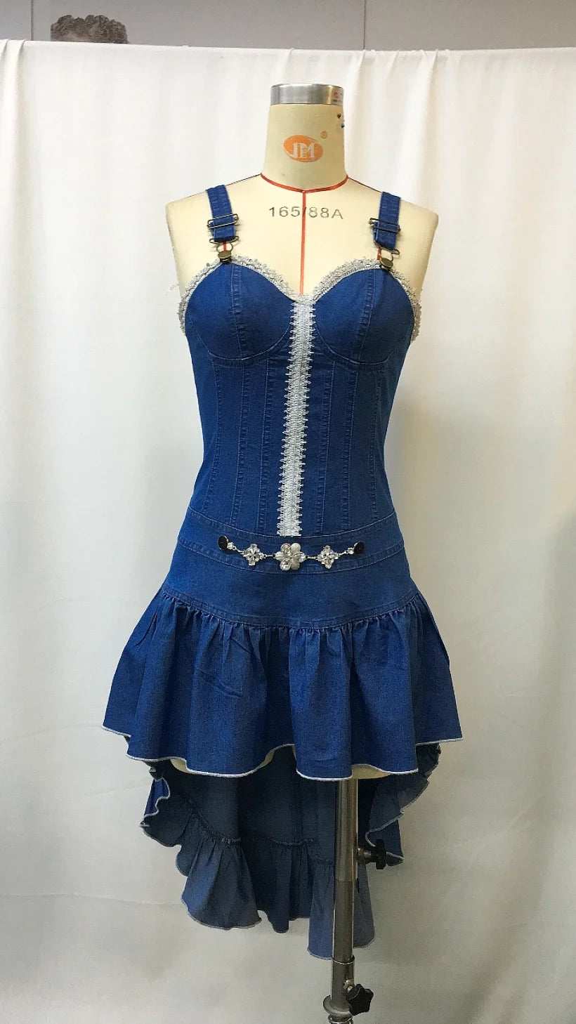 Wild West Diva Aztec Denim Mini Dress
