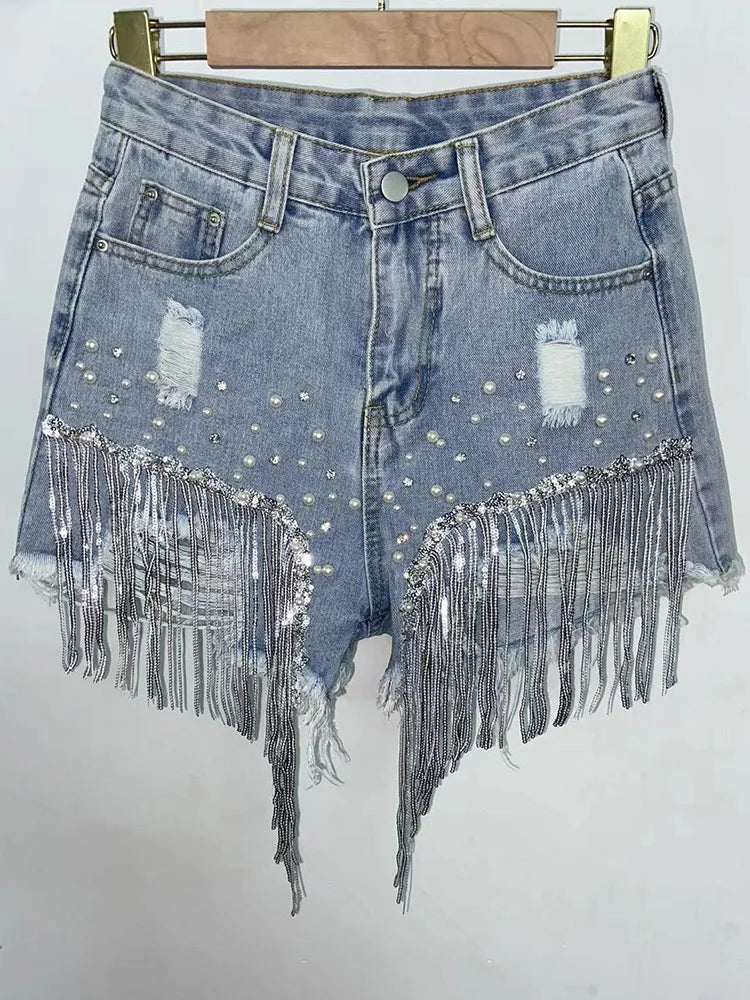 Wild West Diva Fringe Denim Shorts