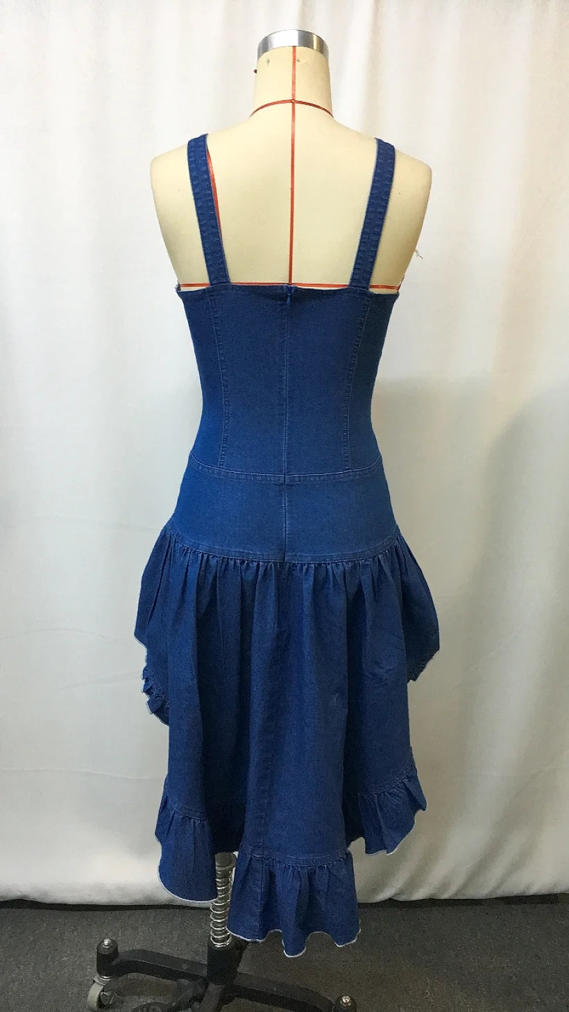 Wild West Diva Aztec Denim Mini Dress