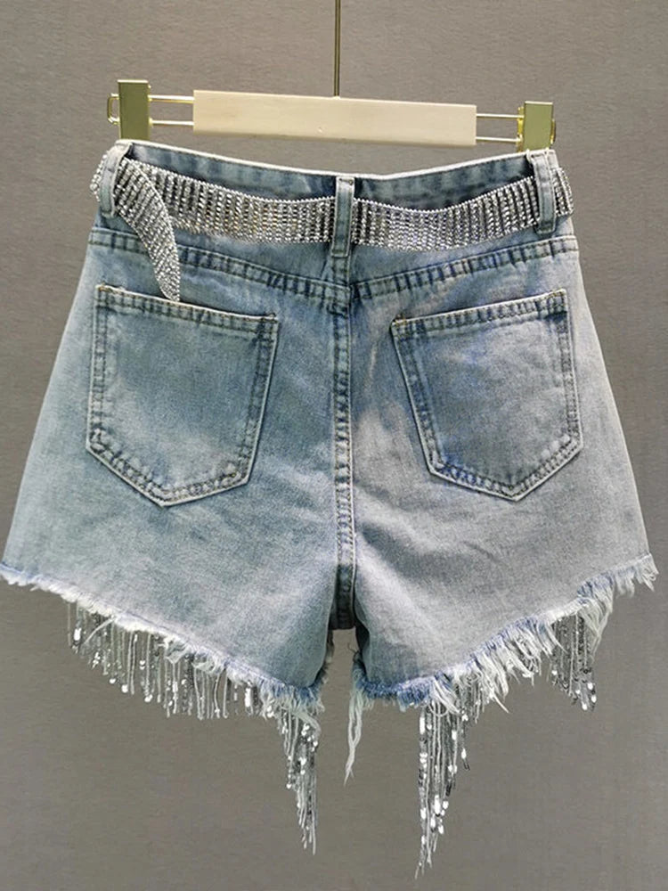 Wild West Diva Fringe Denim Shorts